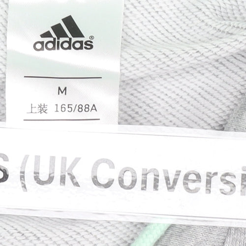 Adidas Womens Grey XS Pullover Hoodie Graphic Print Sportswear
