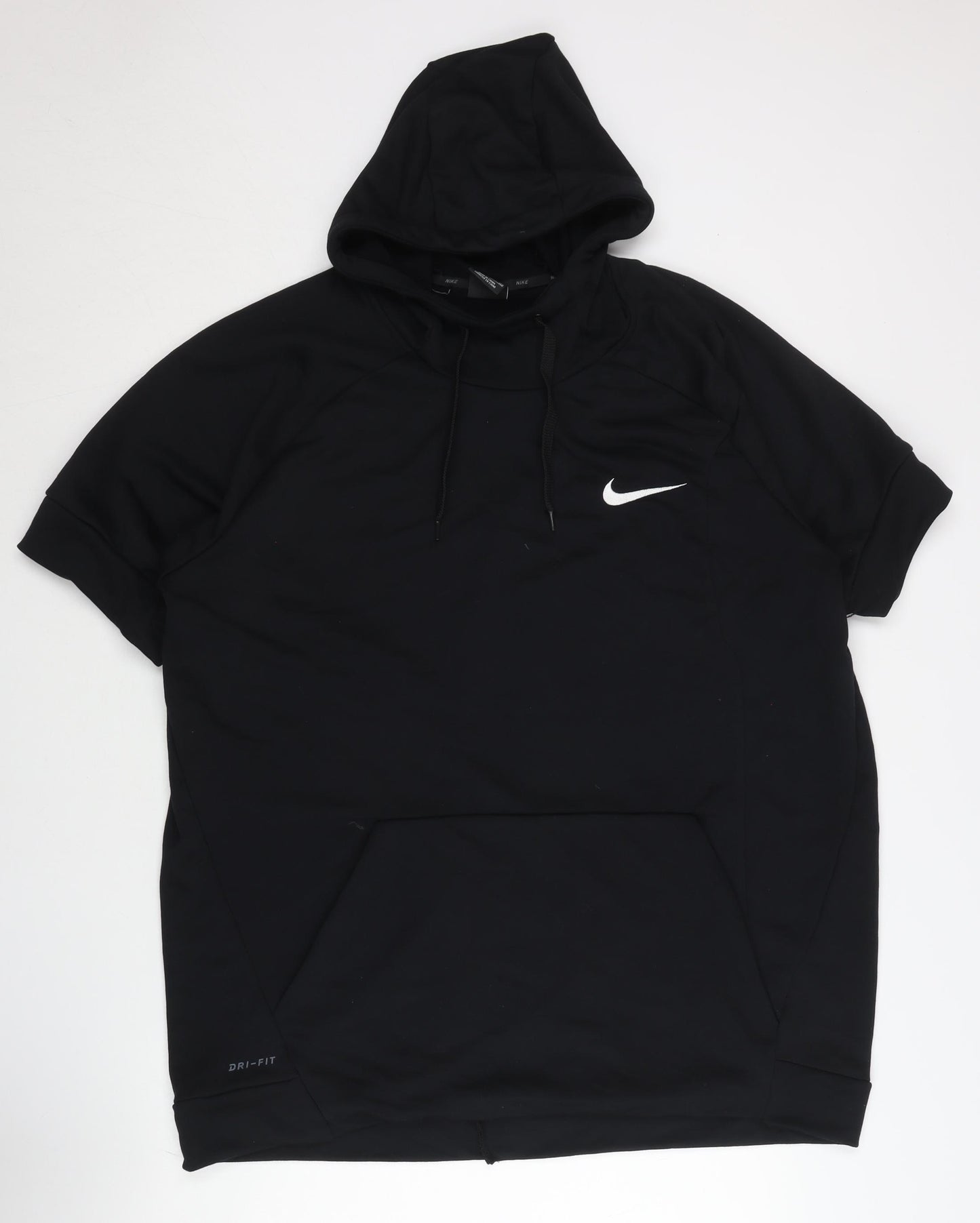 Nike Men's Black Dri-FIT Pullover Hoodie 2XL Short Sleeve Sportswear