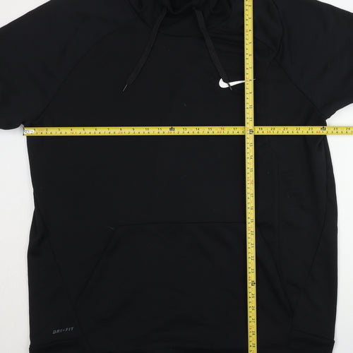 Nike Men's Black Dri-FIT Pullover Hoodie 2XL Short Sleeve Sportswear