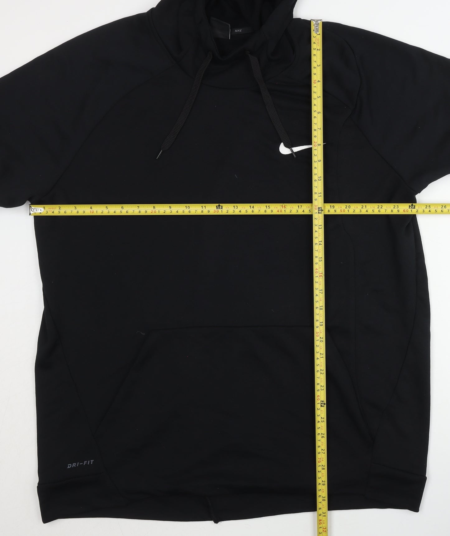 Nike Men's Black Dri-FIT Pullover Hoodie 2XL Short Sleeve Sportswear