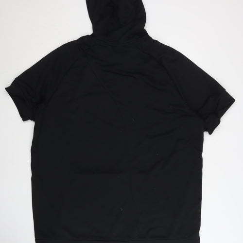 Nike Men's Black Dri-FIT Pullover Hoodie 2XL Short Sleeve Sportswear