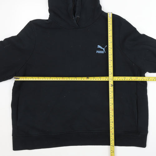 Puma Women’s Black Pullover Hoodie Size 14 Cotton Logo Autumn Winter