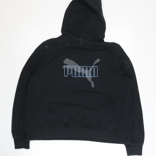 Puma Women’s Black Pullover Hoodie Size 14 Cotton Logo Autumn Winter