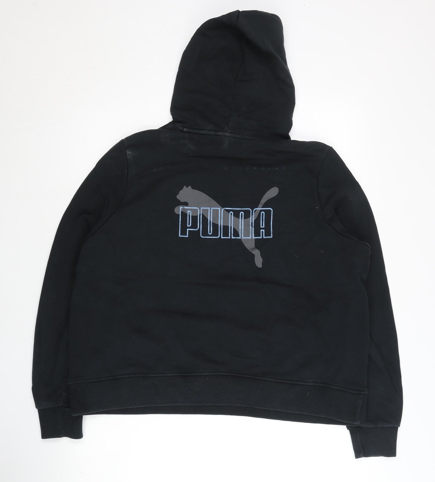Puma Women’s Black Pullover Hoodie Size 14 Cotton Logo Autumn Winter