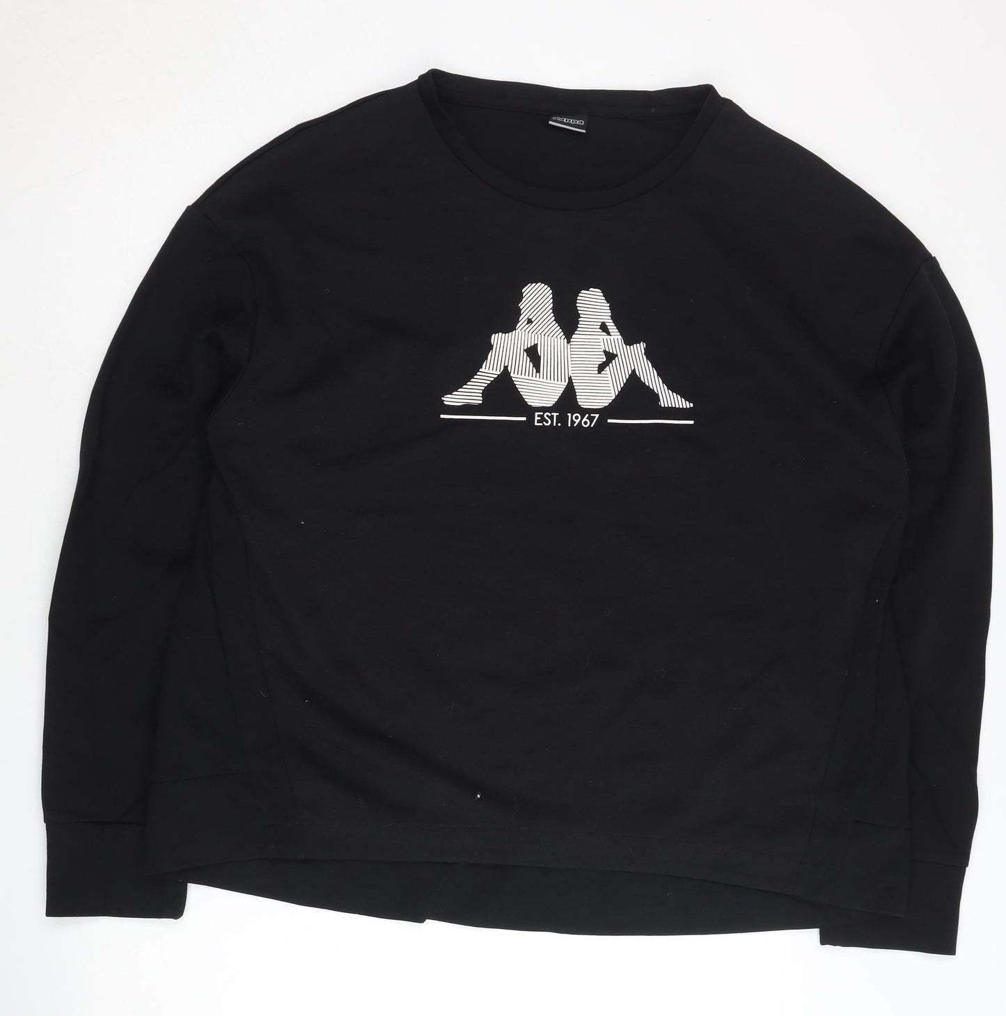 Kappa Women's Black 2XL Pullover Sweatshirt with Logo Print