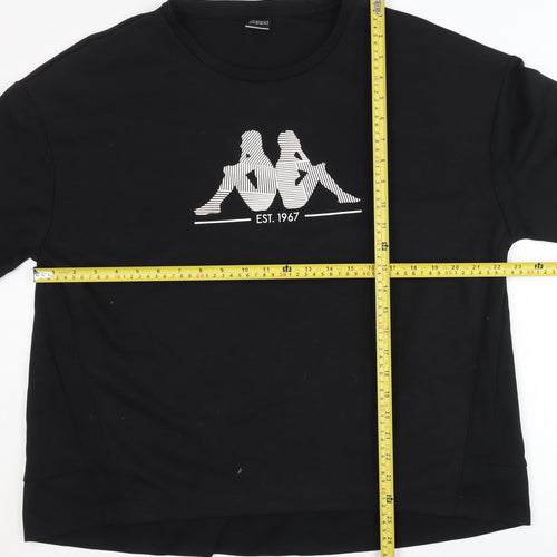 Kappa Women's Black 2XL Pullover Sweatshirt with Logo Print
