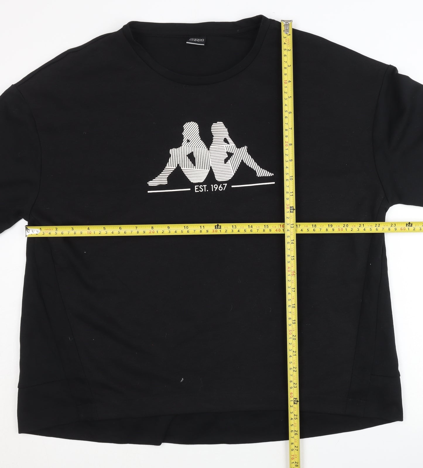 Kappa Women's Black 2XL Pullover Sweatshirt with Logo Print