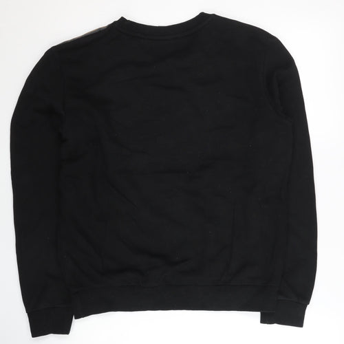 Puma Men’s Black Gold Logo Pullover Sweatshirt Size S Jersey Crew Neck