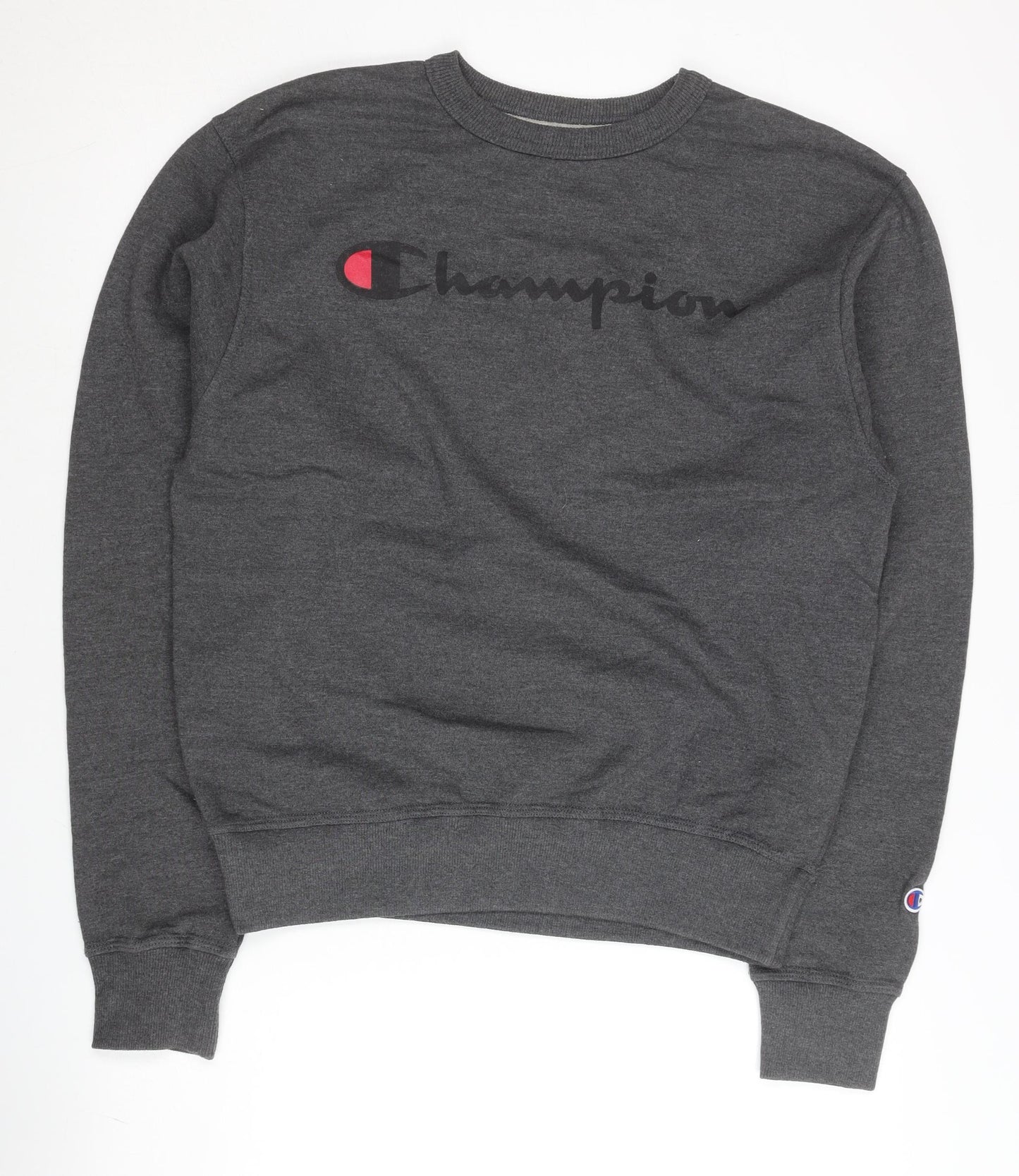 Champion Men's Grey Crew Neck Logo Sweatshirt Size S Pullover