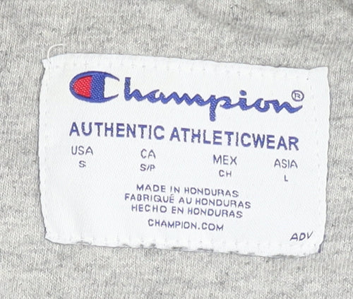 Champion Men's Grey Crew Neck Logo Sweatshirt Size S Pullover