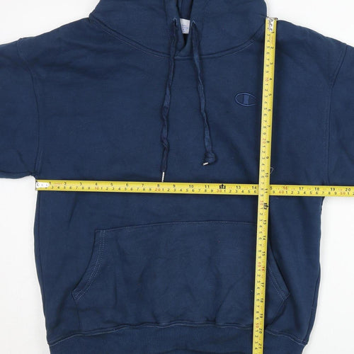 Champion Men's Blue Pullover Hoodie Small Regular Fit Cotton Logo