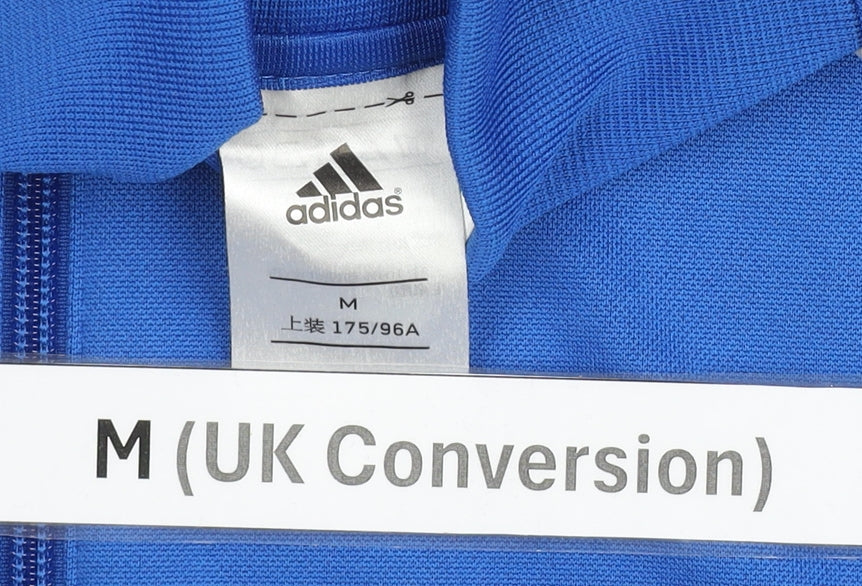Adidas Men's Blue Track Jacket M Full Zip Sports Activewear