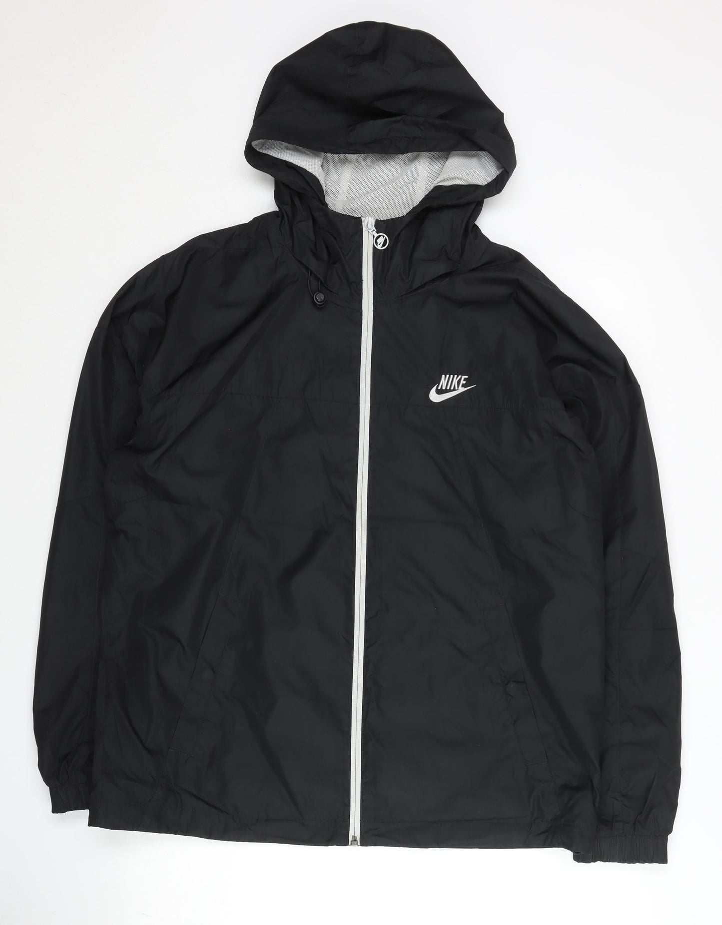 Nike Men's Black L Windbreaker Jacket Lightweight Hooded Sportswear