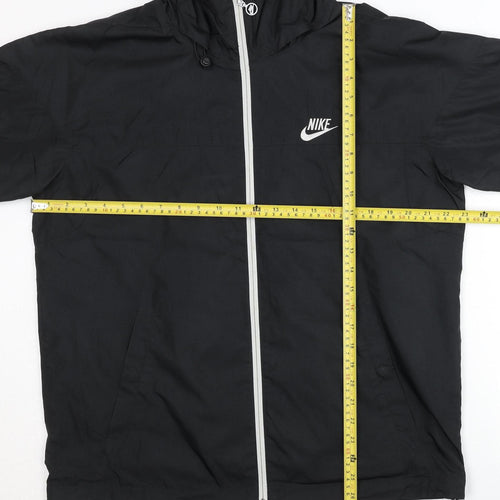 Nike Men's Black L Windbreaker Jacket Lightweight Hooded Sportswear