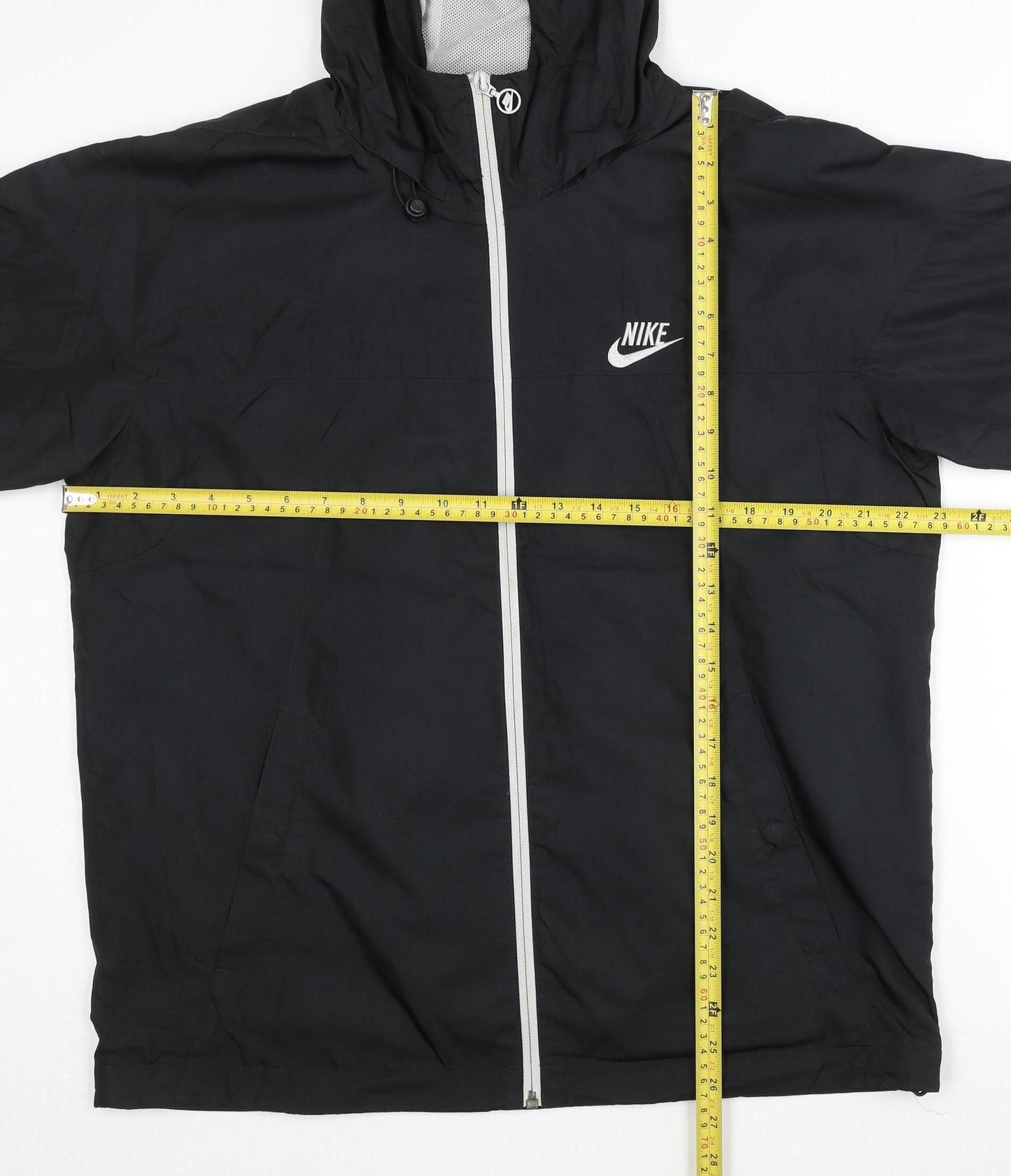 Nike Men's Black L Windbreaker Jacket Lightweight Hooded Sportswear