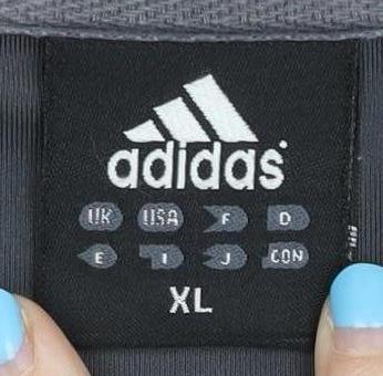 Adidas Men’s Grey XL Track Jacket Full Zip Activewear Polyester