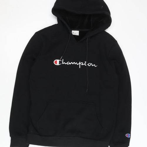 Champion Men's Black Pullover Hoodie M Embroidered Logo Sportswear