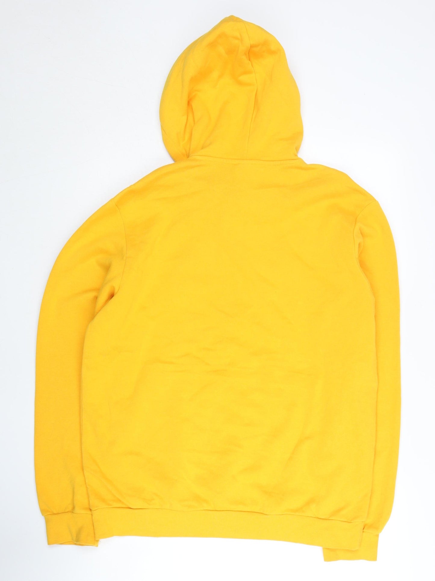 Adidas Men's Yellow Pullover Hoodie L Regular Fit Logo Jersey