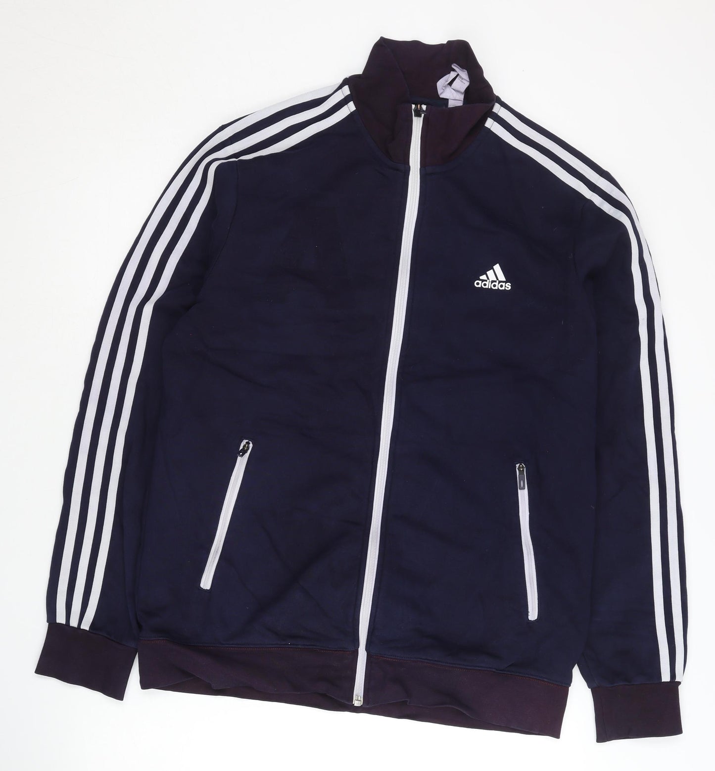 Adidas Men's Blue L Track Jacket Full Zip Sports Activewear