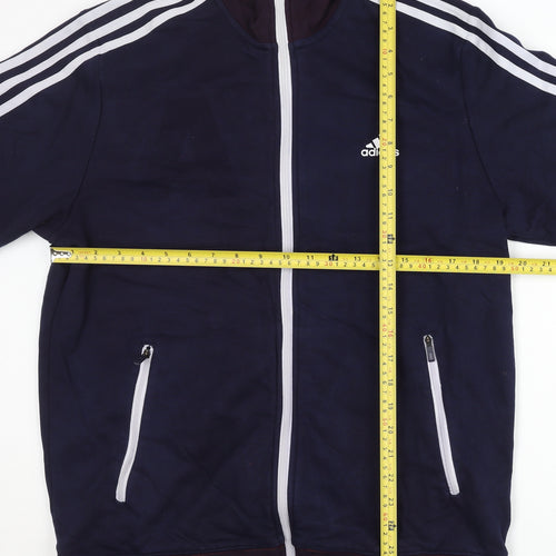 Adidas Men's Blue L Track Jacket Full Zip Sports Activewear