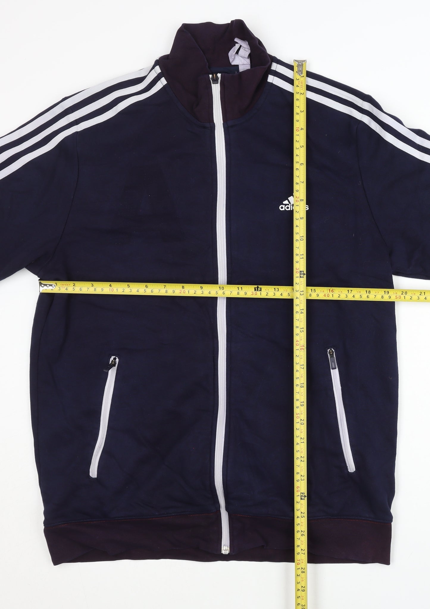 Adidas Men's Blue L Track Jacket Full Zip Sports Activewear