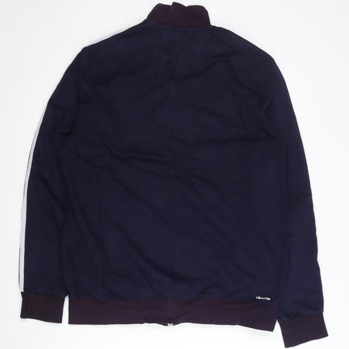 Adidas Men's Blue L Track Jacket Full Zip Sports Activewear