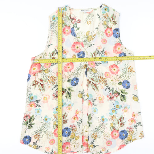 Rose + Olive Women's Multicoloured Floral Sleeveless Blouse S