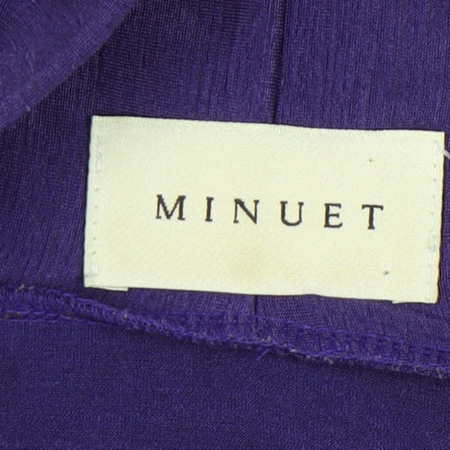 Minuet Women’s Purple Jersey Bolero Blouse UK 14 3/4 Sleeve Stretch