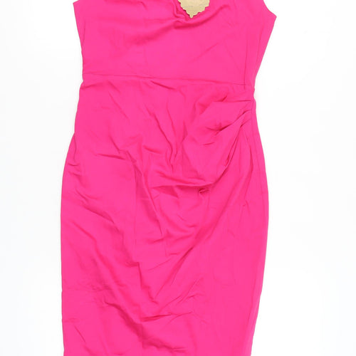 Jolie Moi Women’s Pink Off Shoulder Bodycon Dress Size 10