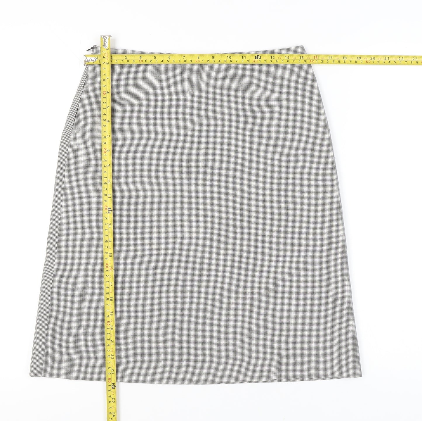 Mew Mew Women’s Grey Houndstooth Knee Length Pencil Skirt L