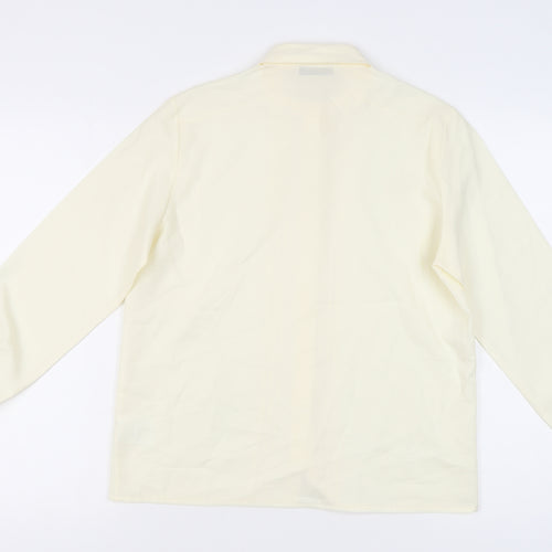 Eastex Women Ivory Size 10 Button-Up Collared Long Sleeve Shirt