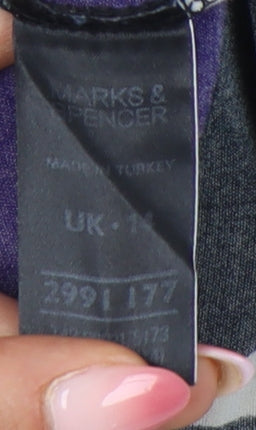 Marks and Spencer Womens Multicoloured Tunic Blouse Size 14 Viscose