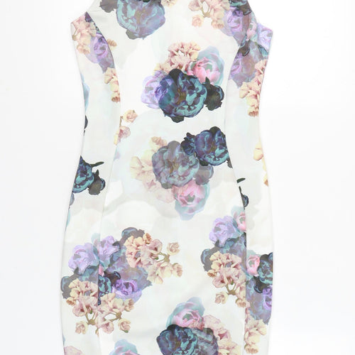 H&M Women’s Multicoloured Floral Sheath Dress Size 10 Knee Length