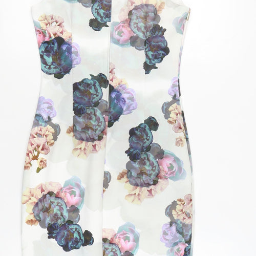 H&M Women’s Multicoloured Floral Sheath Dress Size 10 Knee Length
