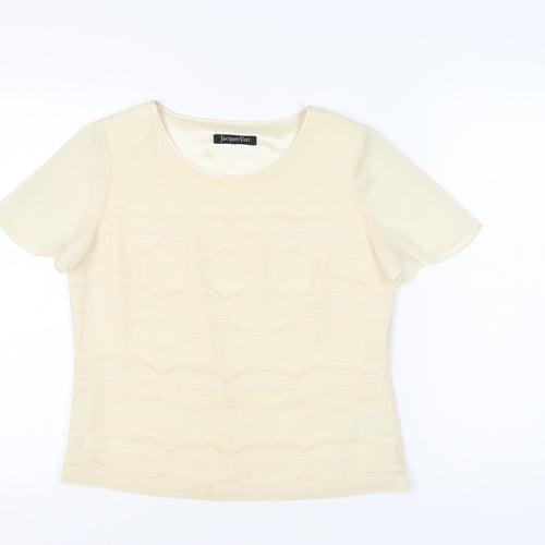 Jacques Vert Women’s Ivory Short Sleeve Blouse Size 10 Regular Woven