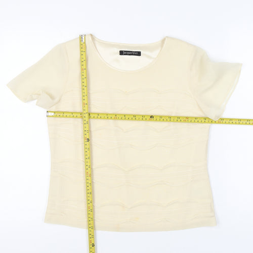 Jacques Vert Women’s Ivory Short Sleeve Blouse Size 10 Regular Woven