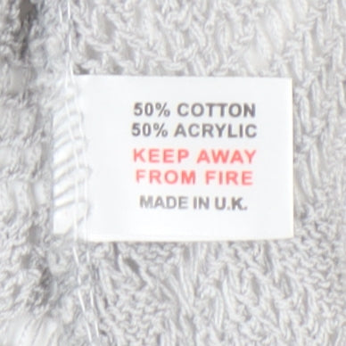 Pure & Natural Women's Grey Open-Knit Cardigan M Short Sleeve