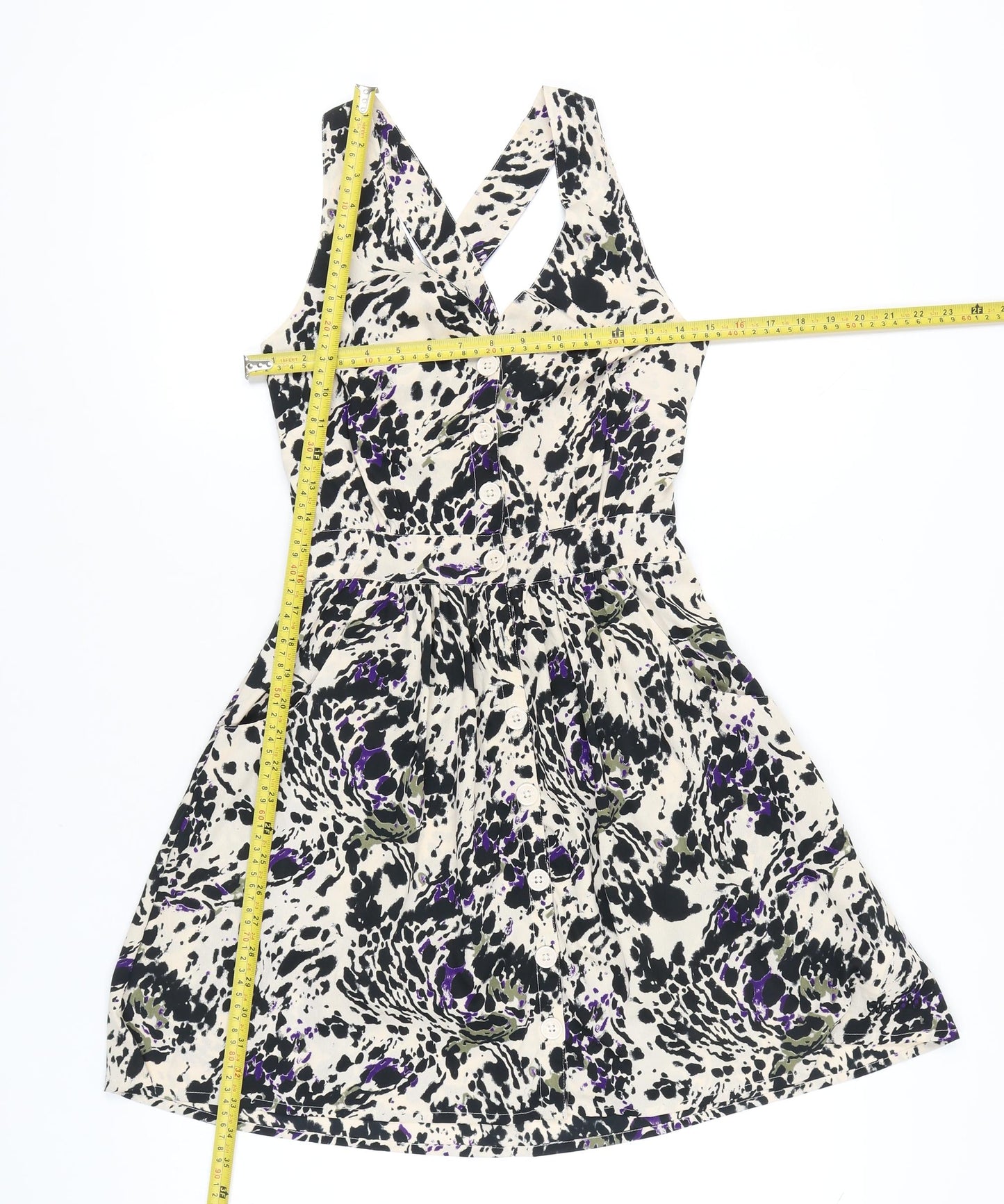 Billabong Womens Multicoloured Halter Dress Size M Cotton Summer