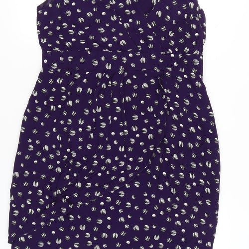 Rocha John Rocha Women’s Purple Polka Dot Wrap Dress Size 16