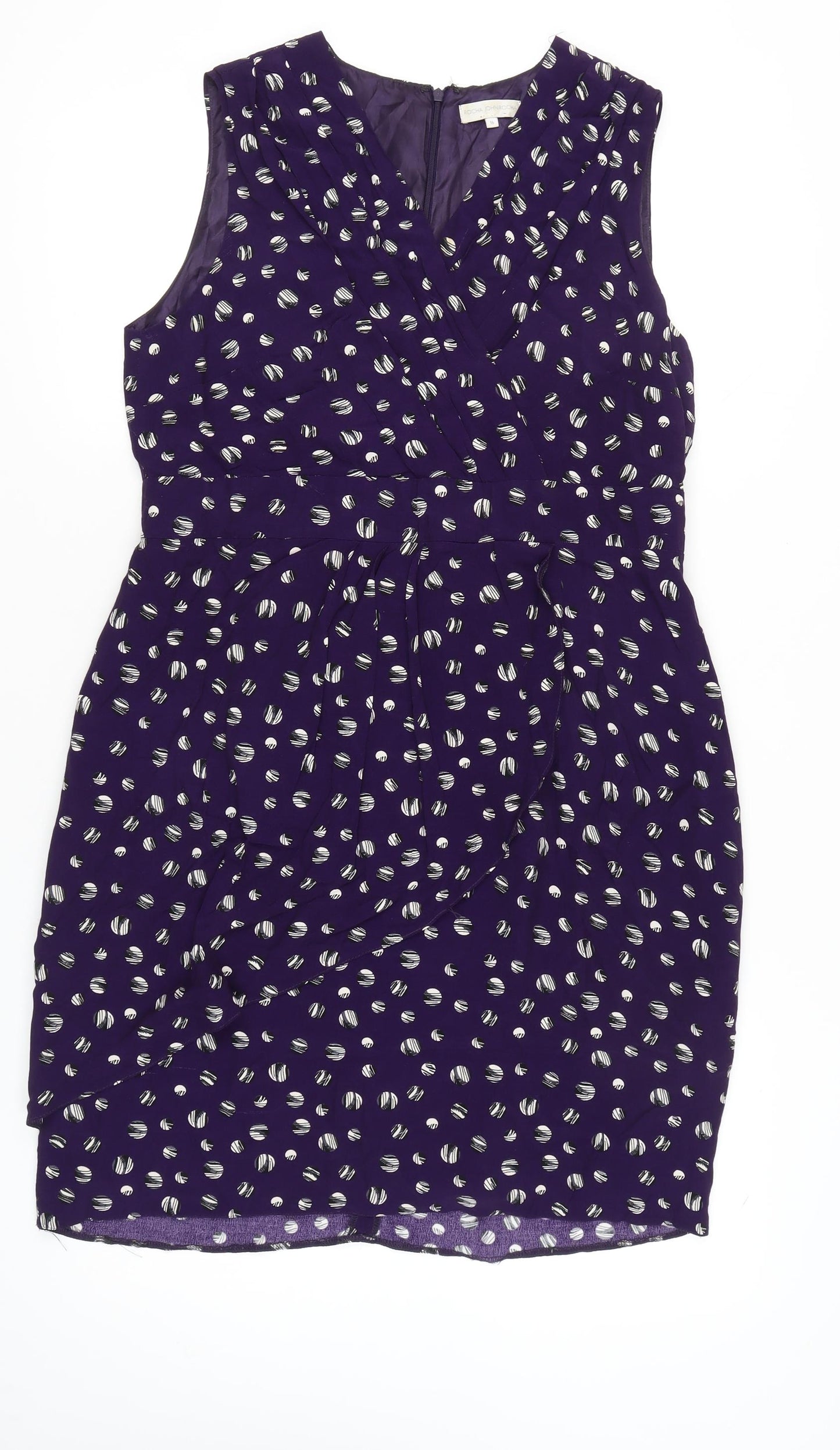 Rocha John Rocha Women’s Purple Polka Dot Wrap Dress Size 16