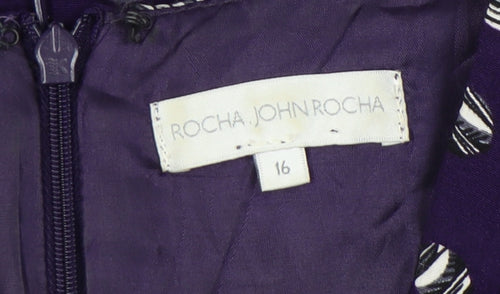 Rocha John Rocha Women’s Purple Polka Dot Wrap Dress Size 16