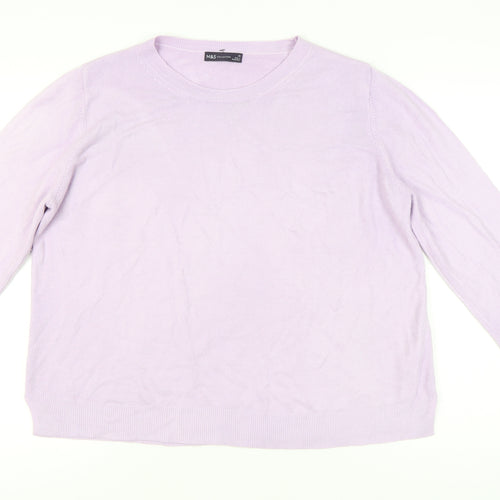Marks and Spencer Women’s Purple Size 20 Acrylic Pullover Jumper