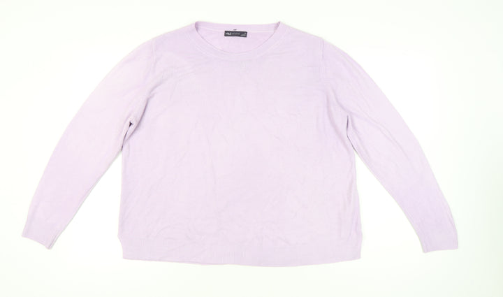 Marks and Spencer Women’s Purple Size 20 Acrylic Pullover Jumper