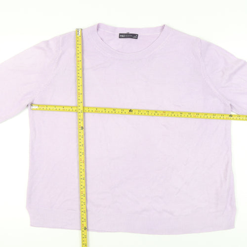 Marks and Spencer Women’s Purple Size 20 Acrylic Pullover Jumper