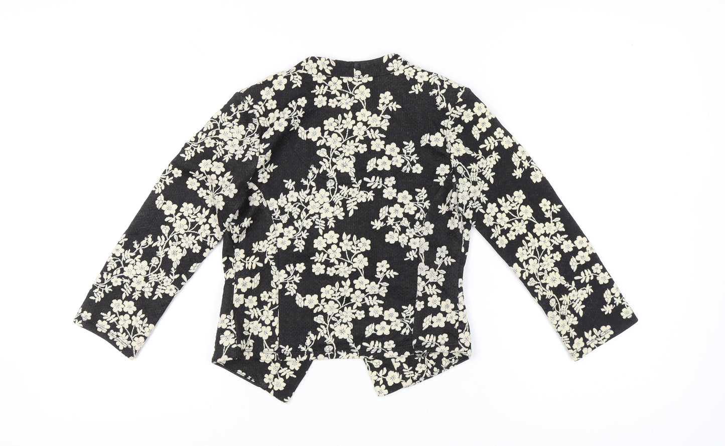 Warehouse Womens Black Floral Cotton Blend Blazer UK 6