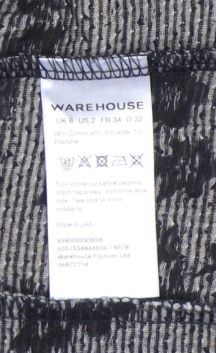 Warehouse Womens Black Floral Cotton Blend Blazer UK 6