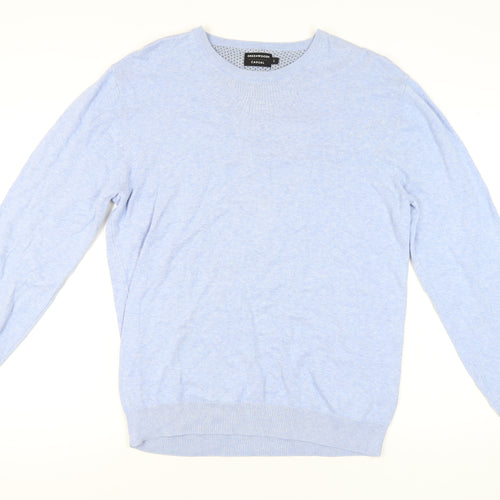 Greenwoods Men’s Blue Cotton Crew Neck Pullover Jumper L