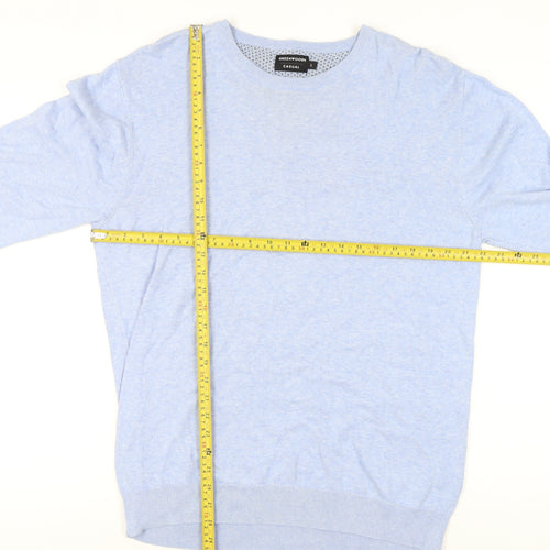 Greenwoods Men’s Blue Cotton Crew Neck Pullover Jumper L