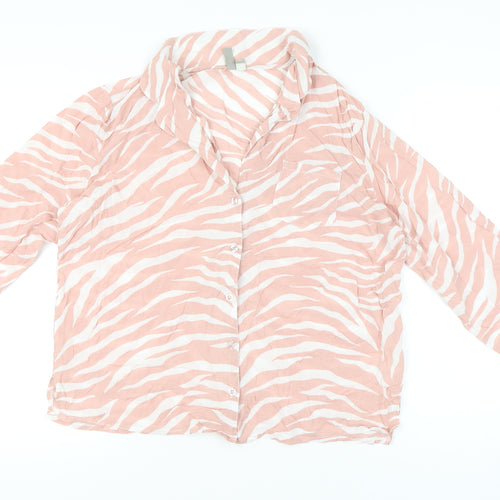 ASOS Women's Pink Zebra Print Modal Pyjama Shirt Top Size 14