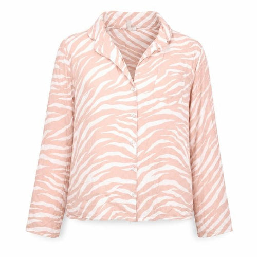 ASOS Women's Pink Zebra Print Modal Pyjama Shirt Top Size 14
